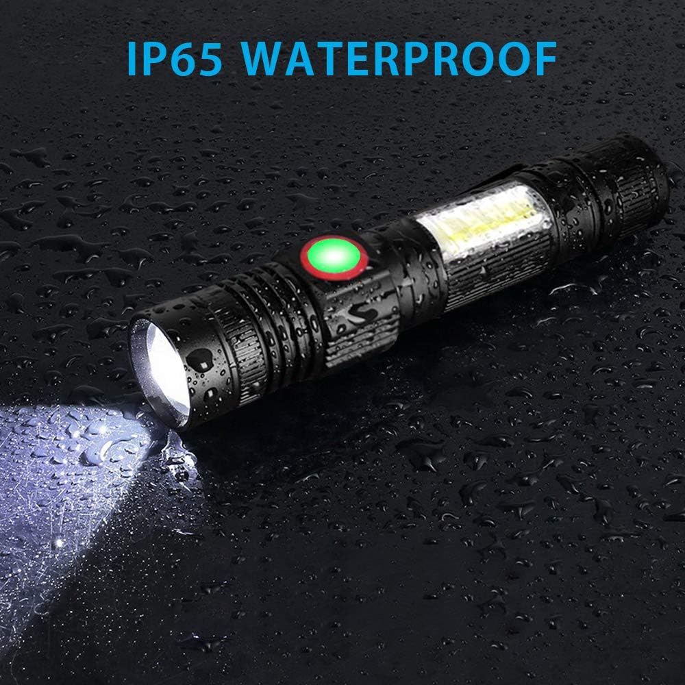 Hoxida Rechargeable Flashlight Sidelight Waterproof Photo