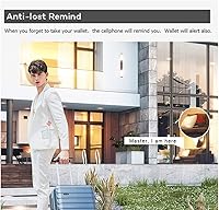 Vista 3 de SMART LB Monedero largo de cuero Bluetooth antipérdida con alarma, registro de posición (a través del teléfono GPS), funda plegable para múltiples