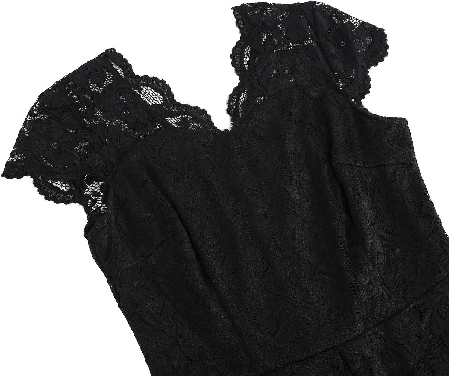 Lace Cocktail Dresses Tea Length Prom Party Dress for Teens Women V Neck A-line Formal Bridesmaid Wedding Guest Dress
