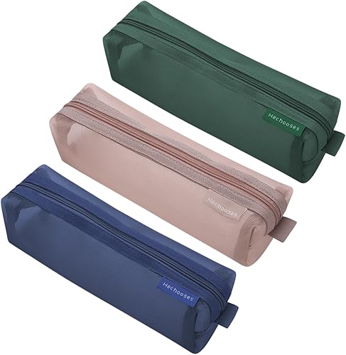 Colorlife Bolsa para bolígrafos, paquete de 4 bolsas con cremallera, multifuncional, transparente, organizador de papelería, bolsa de almacenamiento