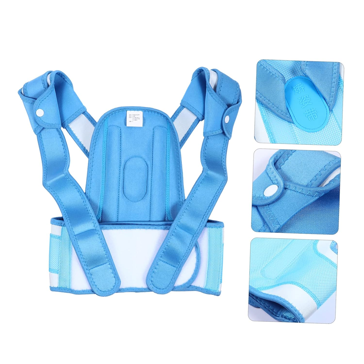Ipetboom Student Back Posture Corrector Belt for Children, Blue Polyester | Breathable, Lightweight, Easy to Wear, Comfortable Support for Students and Children during Daily Use
