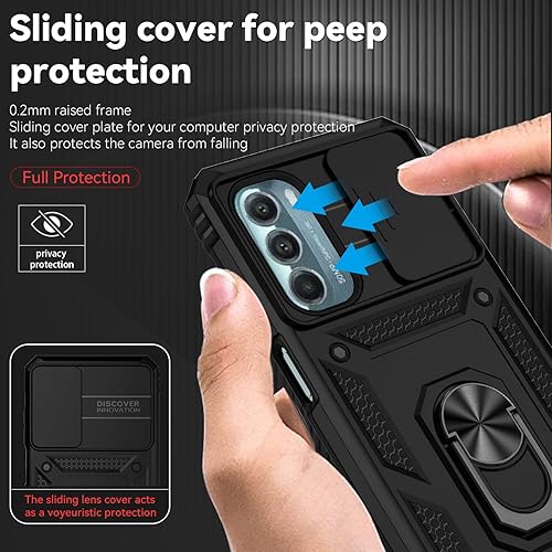 Miniatura 4 de Funda para Moto G Stylus 5G 2022 con cubierta deslizante para cámara y protector de pantalla HD prueba de caídas de grado militar Funda protectora