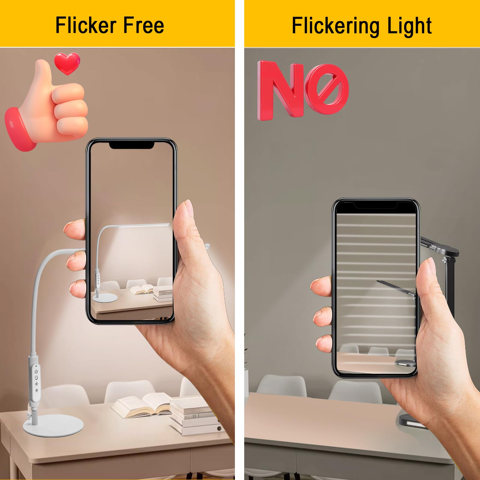 CGBE 60cm Lampada da Tavolo per Unghie: 360° Flessibile Lampada da Scrivania per Unghie per Onicotecnico - Tocca Controllo - Dimmerabile Luce Scrivania LED per Manicure Lettura Studio Lavoro
