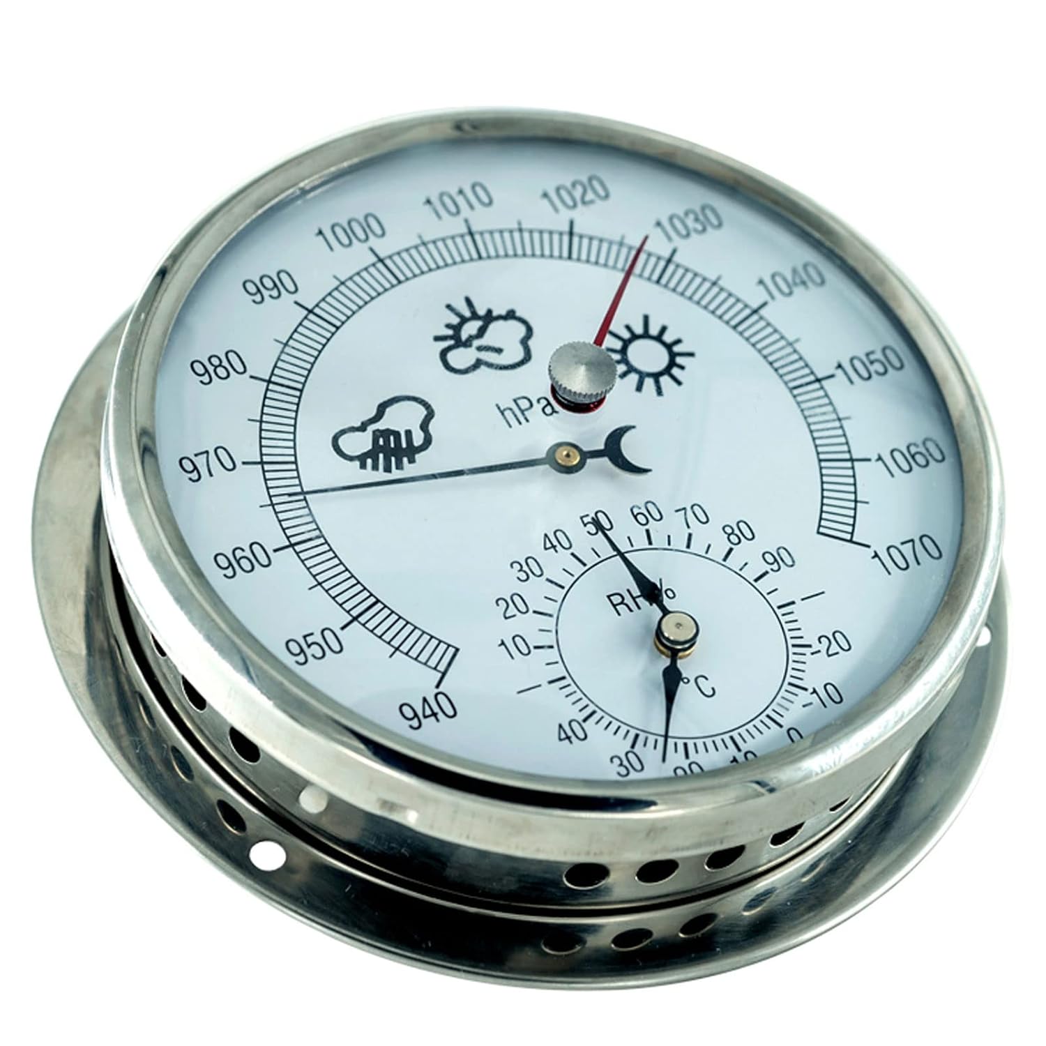 Traditional Barometer,Traditional Weather Station, Nautical Tide Clock Mount | Weather Clock Station