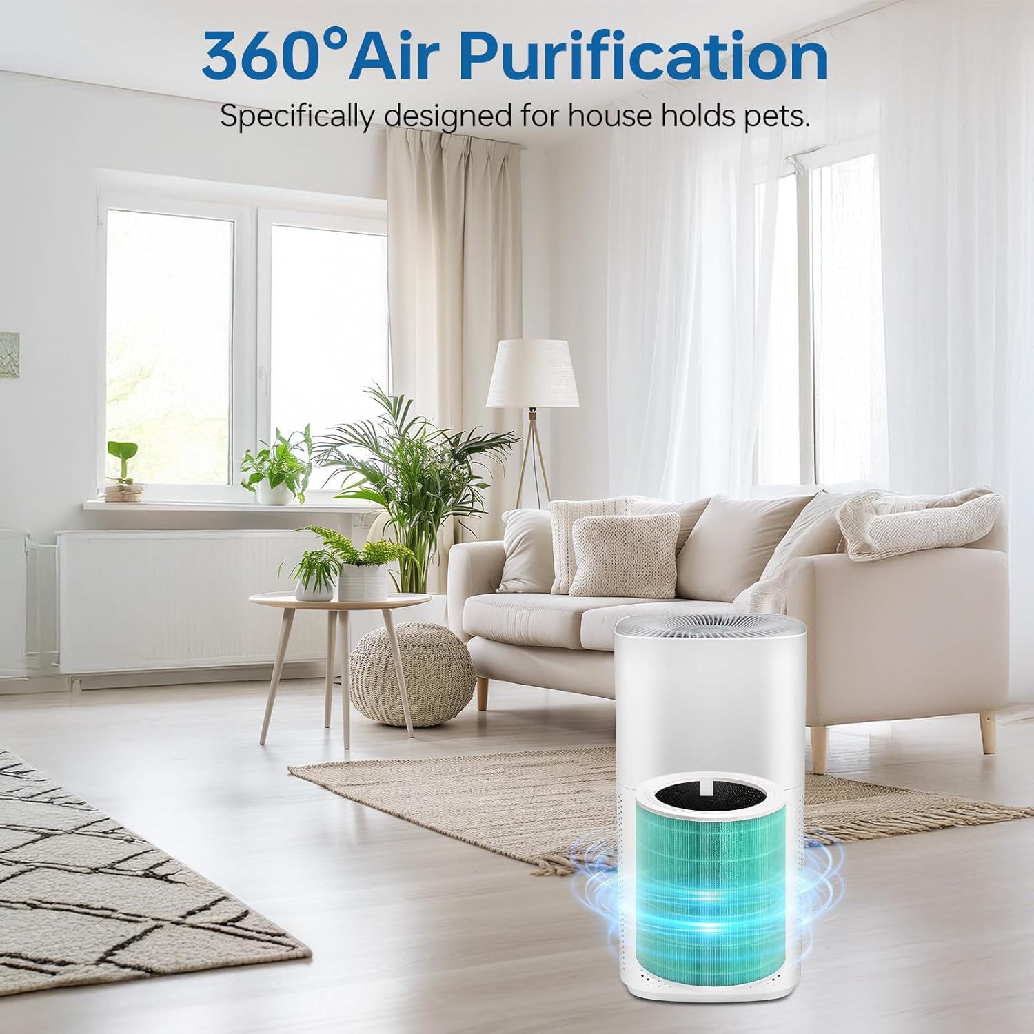 Set of 2 Core 600S Replacement Filter Compatible With Levoit Core 600s, 3-In-1 High-Efficiency Filter And Activated Carbon Filter, Part#Core 600S-Rf for Home Dust/Smoke Odors/Pet Dander Removing, 2Pack, Green