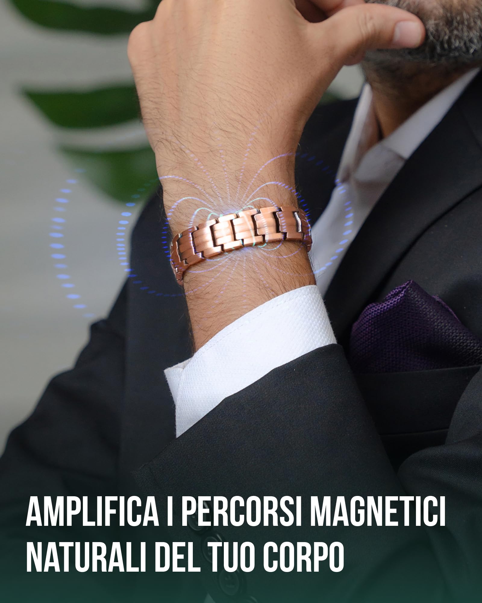 MagnetRX®, Braccialetto magnetico in rame, efficace braccialetto in rame puro per uomini e donne, bracciale magnetico regolabile in rame