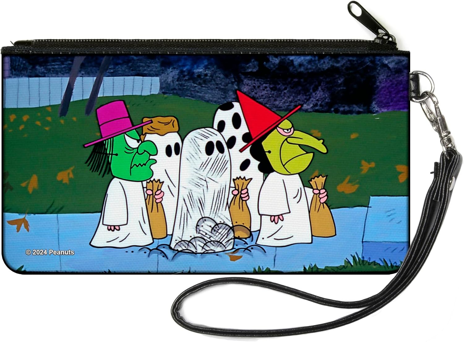 Buckle-Down Peanuts Wallet, Zip Clutch, Peanuts Gang Halloween Trick or Treat Group Pose, Canvas