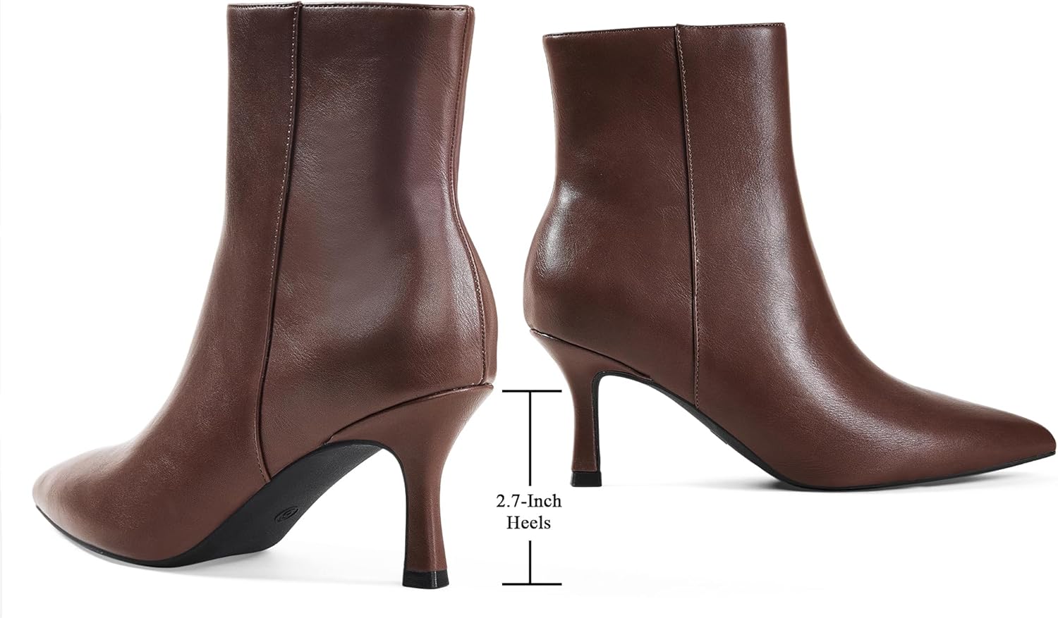 Elisabet Tang Women's Pointed Toe Booties 3 inches Heels Ankle Boots with Side Zipper Dressy Comfy Work Formal Winter Fall - Image 6