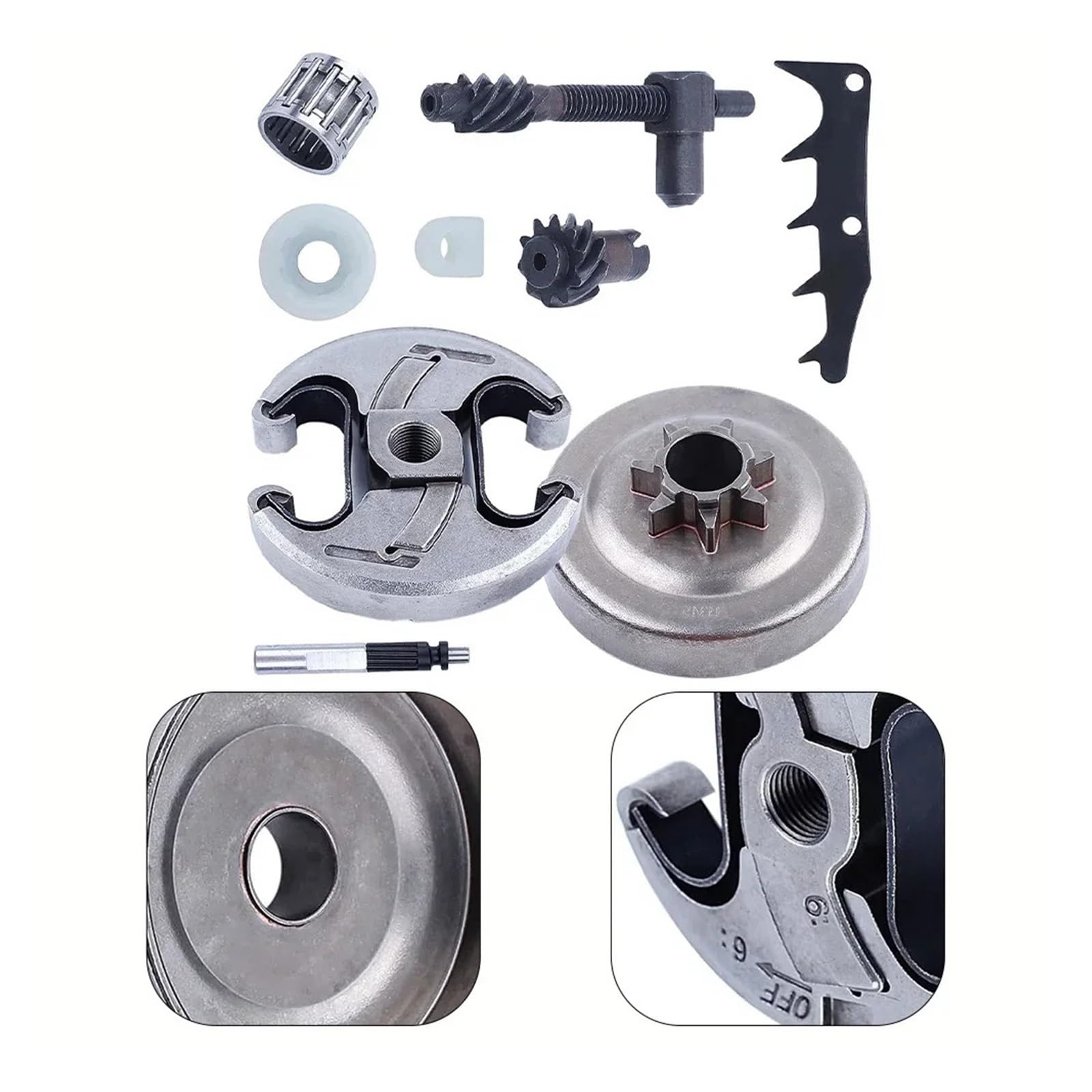 Tambor de embrague con cojinete de agujas Tambor de embrague de motosierra Modelos compatibles Piezas de repuesto Kit de tambor de embrague de motosierra T
