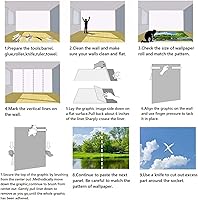 Vista 7 de Mural de pared de techo, 3D azul cielo blanco, papel tapiz autoadhesivo para despegar y pegar, calcomanía extraíble para decoración del hogar, fondo