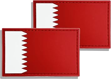 2 Pack PVC Qatar Qataris Country Flag Patch,PVC Country Flag Hook and Loop Patches for Backpacks Jackets Hat,2x3 Inch.
