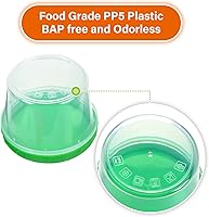 Vista 7 de EONJOE Recipientes de plástico de 2 onzas con tapas, recipiente pequeño para aderezo de ensalada para llevar, tazas para salsas y condimentos