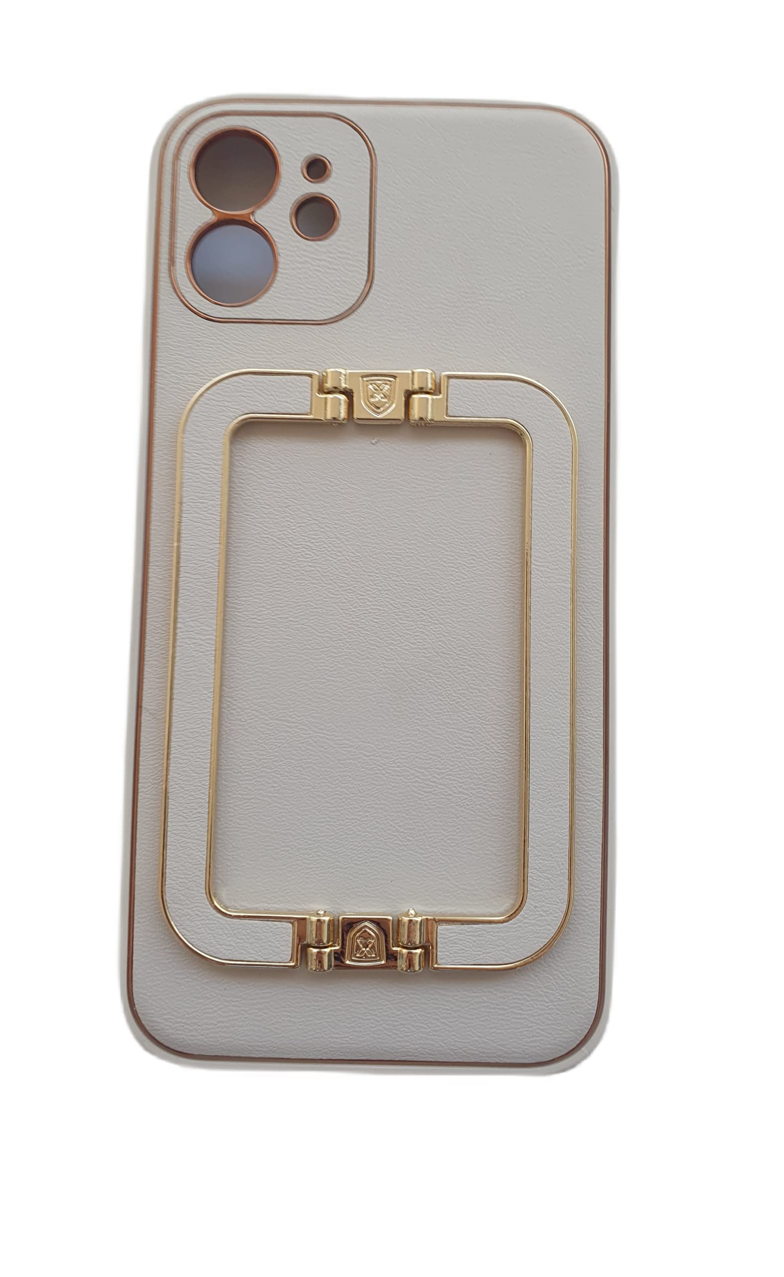 Funshare iPhone 12 3d korean type leather case with stand ECO leather Beige