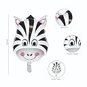 YOURS DECOR Jungle Safari Theme Party Decoration Set, 63 Pieces, Green and Gold Balloon Garland with Animal Foils and Palm Leaves gallery image