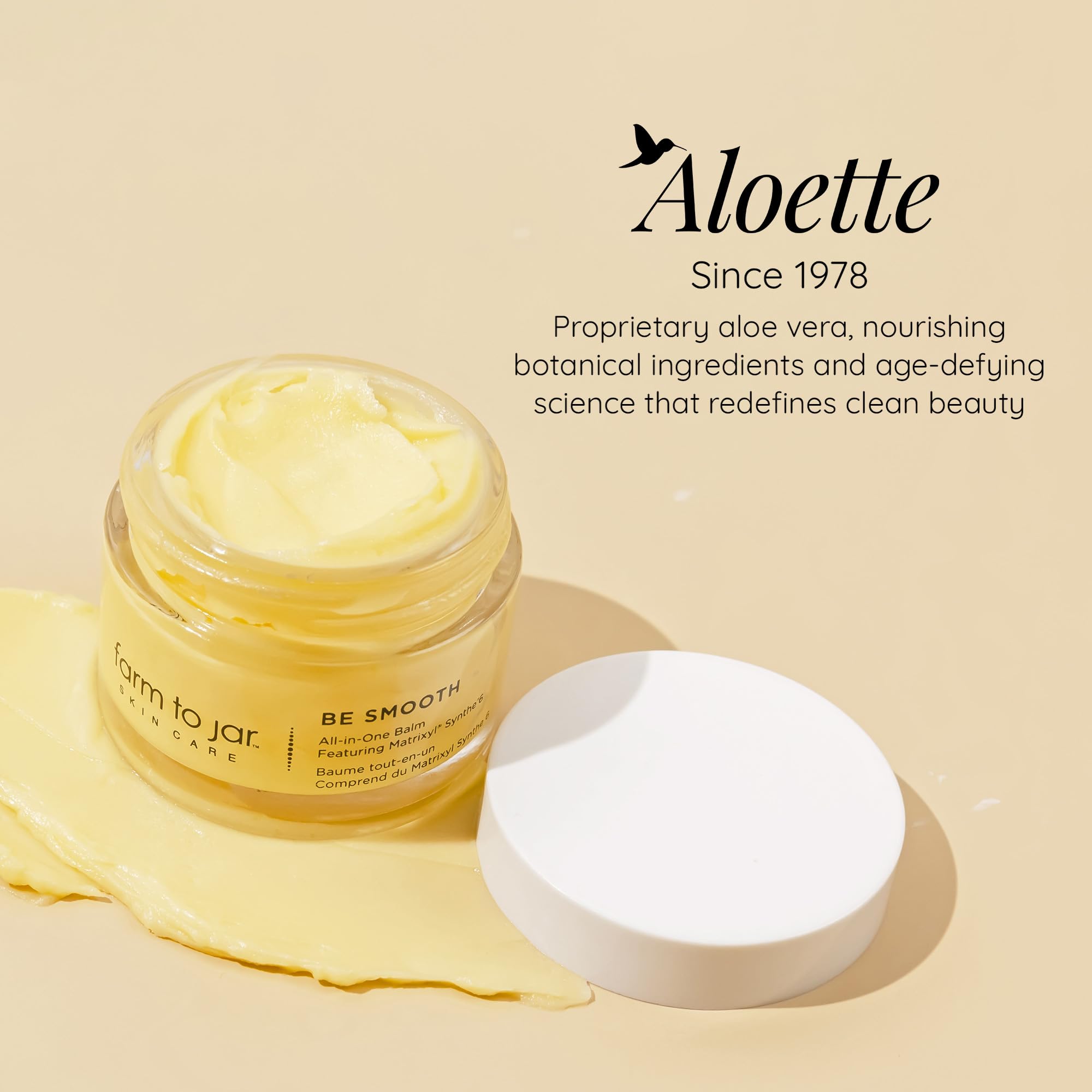 Aloette Be Smooth All-In-One Balm Body Cream for Women & Men - Body Moisturizer for Dry Skin, Fine Lines & Wrinkles - Skin Cream with Essential Oils for Firm, Soft & Natural Glow, 1 Fl Oz