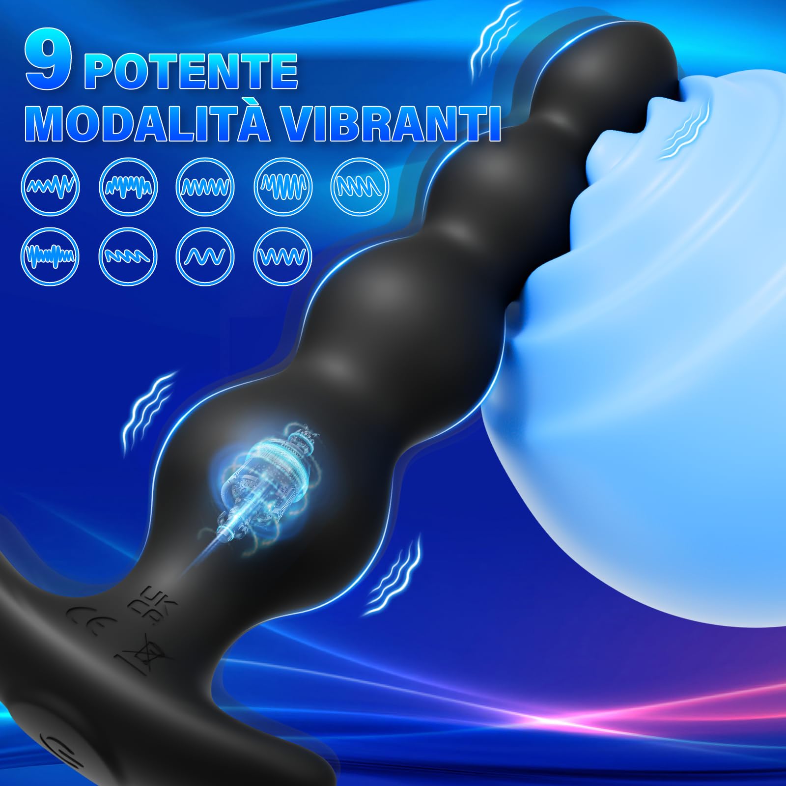 Vibratore Anale Plug sex toys -14cm prostata vibratore in silicone ricaricabile e vibratore del punto G, giocattoli sessuali Anali Uomo/donne/coppie piacere, con controllo app 9 modalità di vibrazione