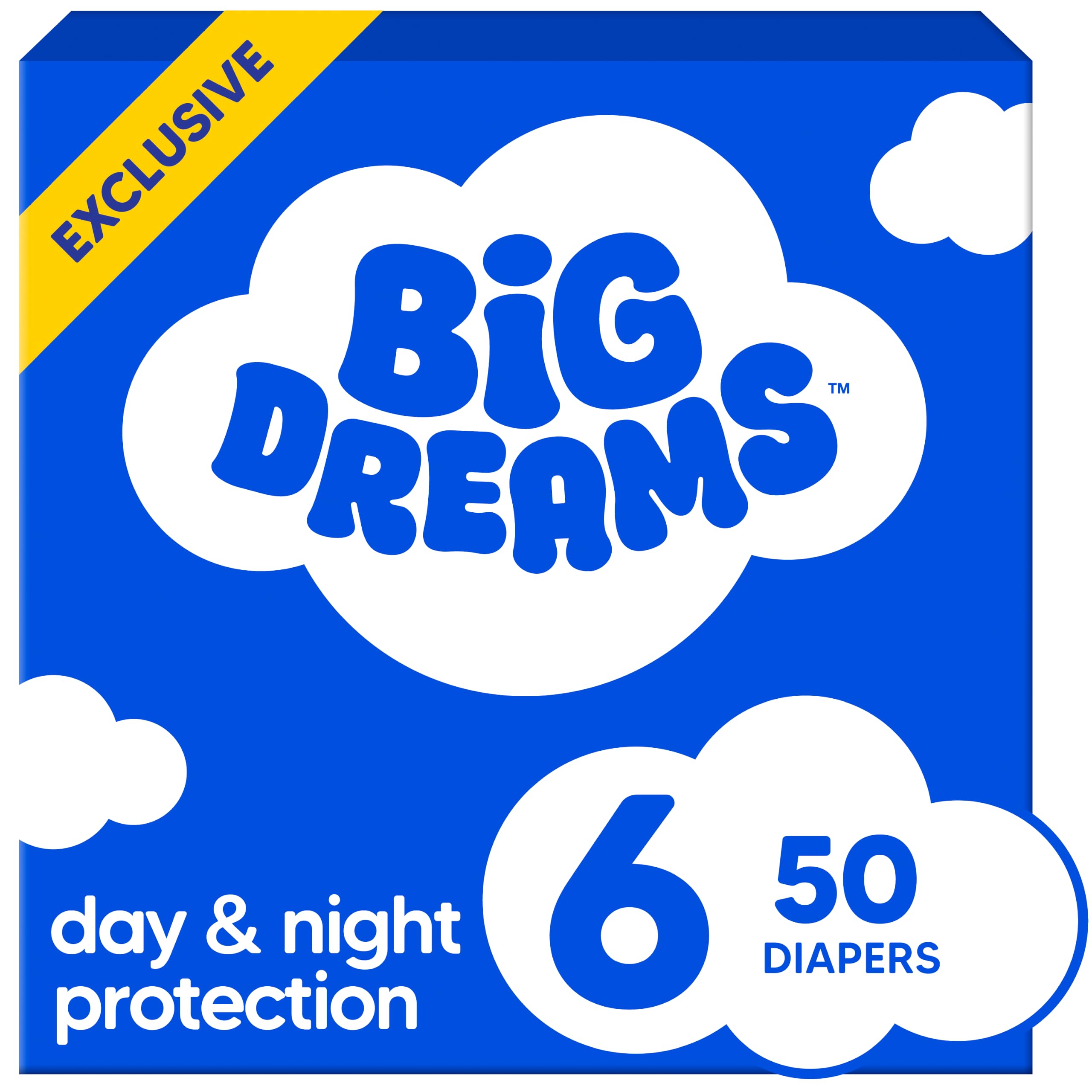 Big Dreams Baby Diapers, Size 6 (28-44 lbs), 50 Count | Ultra-Comfy Dreamy Feel, Wonder D…