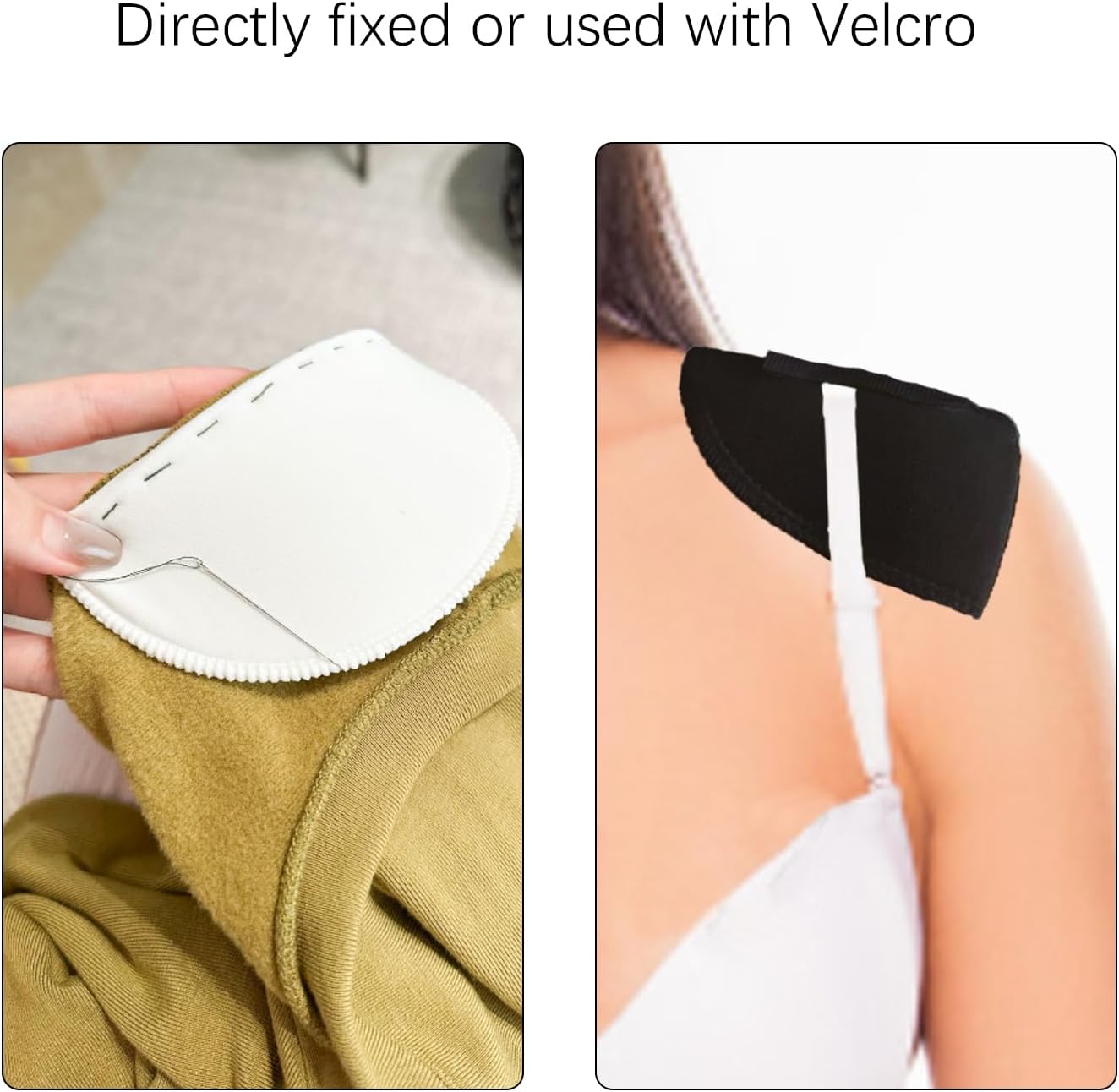 2 Pairs Shoulder Pads Non Slip Shoulder Protectors Soft Covered Sewing Foam Pads for Blazer Clothes (Black&White) - Image 4