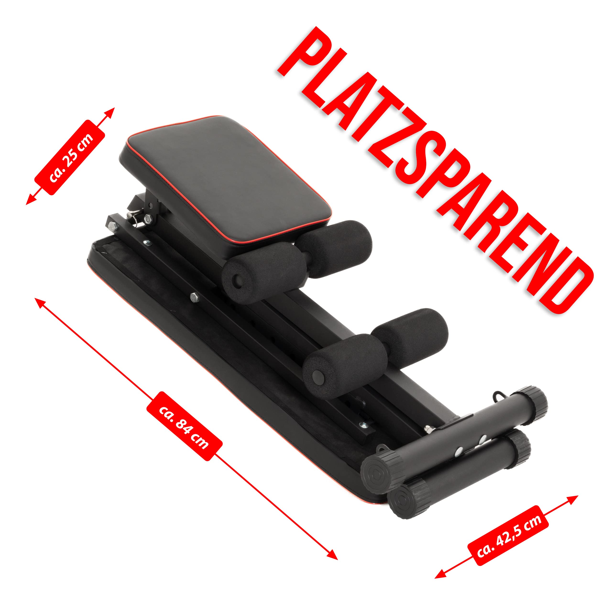 Fitnessbank Hantelbank klappbar Multifunktion Training Bauchtrainer Schrägbank mit 7-fach verstellbarer Rückenlehne, mit Expander Belastung 300kg, Sit Up