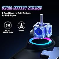 Vista 6 de Dinosoo RGB Wireless Controller for Nintendo Switch 2/1 Lite/OLED, PC Bluetooth Games Controller, Turbo, Macro, 6 Gyro Axis, 4 Vibration Motors