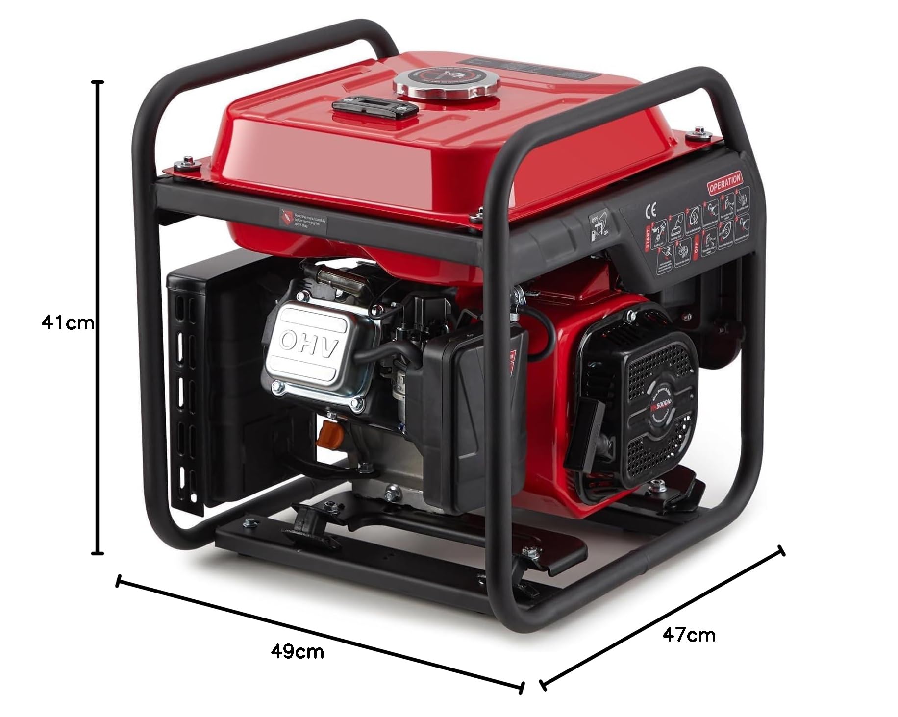 Generador de 4000 W de frecuencia variable, generador de gasolina, extremadamente silencioso, USB, enchufe impermeable, portátil, adecuado para exteriores, camping, autocaravana, emergencia