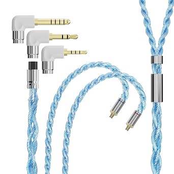ARTTI NOVA A2 Earphone Cable 2.5/3.5/4.4mm 3in1 Plug 4 Cores 280 Strands Silver-Plated 7N OCC Copper 2pin/MMCX/QDC Detachable Earbuds Cable, IEM in-Ear Headphone Audio Cable MMCX Bend Plug