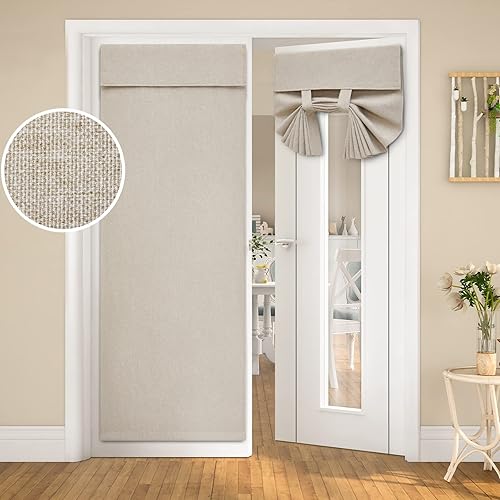 HOMEIDEAS Cortinas de lino natural para puerta francesa, panel de cortinas de privacidad para puerta, persiana de puerta francesa para ventana de disponible en Yaxa Colombia