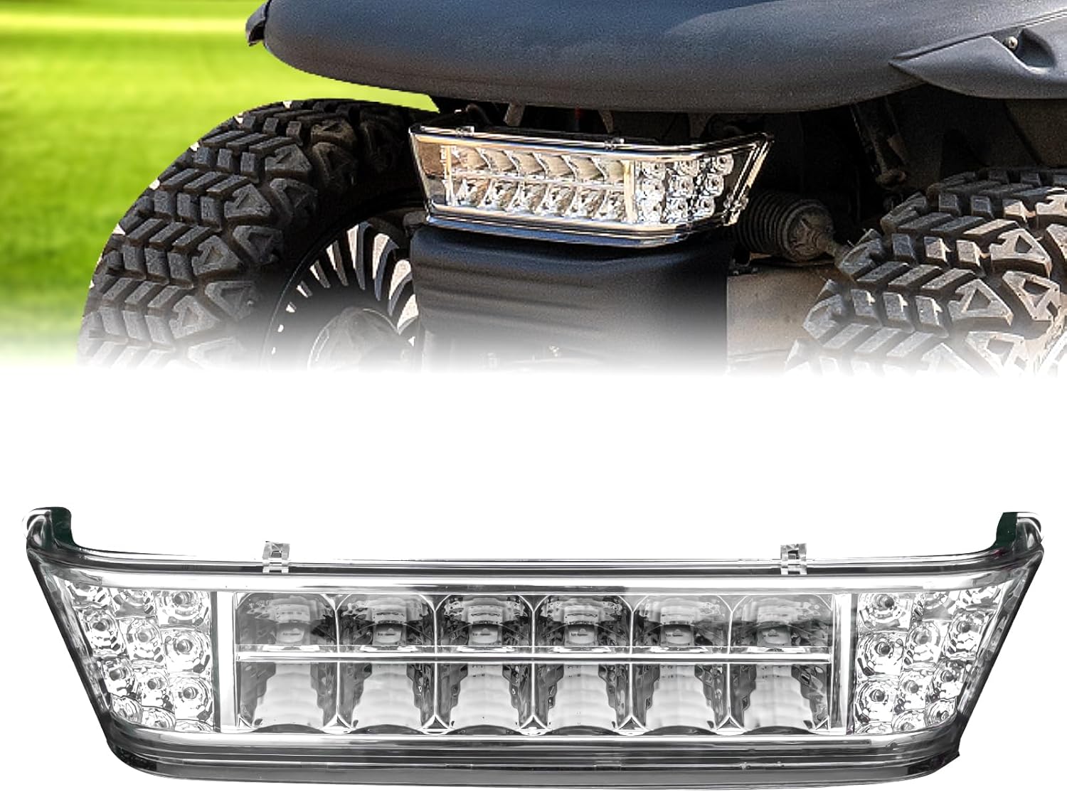 NOKINS Golf Cart LED Headlight Bar for Club Car Precedent 2004-UP Electric Gas Golf Cart, 12V Front Head Light Bar, Replaces OEM 102524801,1025248-01