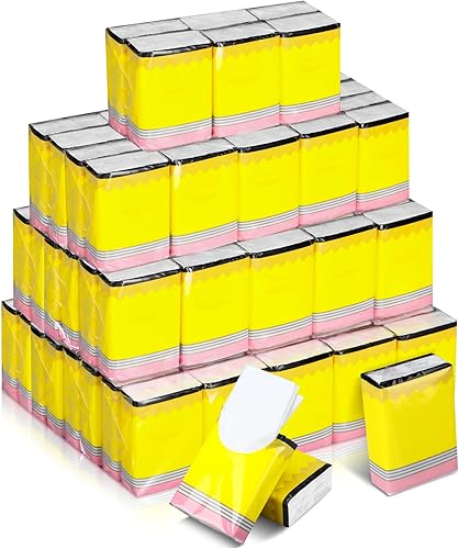 Miniatura 9 de Ctosree Paquete de 50 pañuelos de bolsillo a granel, paquetes de viaje de 500 hojas de pañuelos pequeños, paquetes de bolsillo de 3 capas