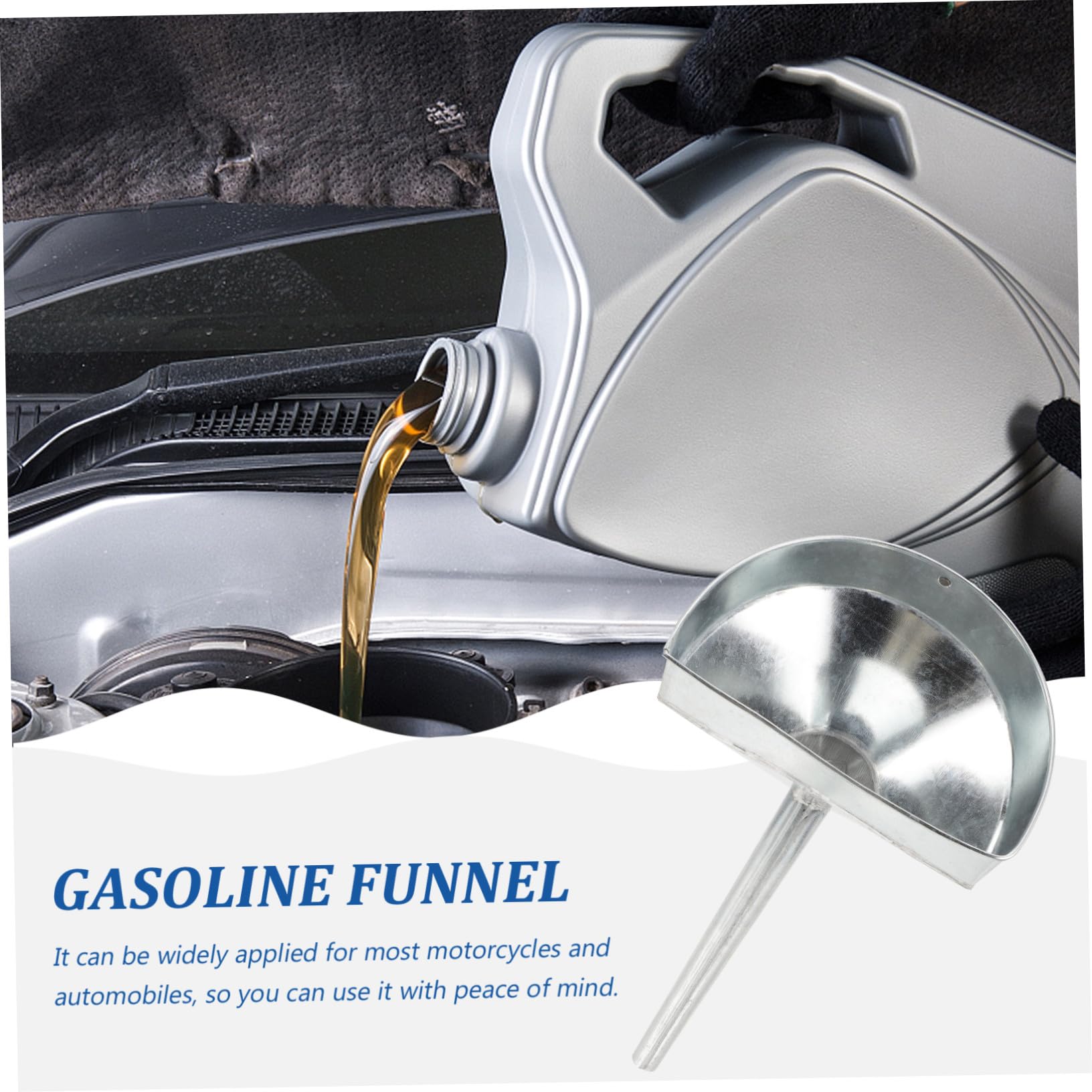 Imbuto Carburante Auto in Metallo con Filtro in Acciaio Inossidabile Design Bocca Larga e Beccuccio Inclinato Antigoccia Leggero e Durevole per Benzina e Gasolio Facile da Usare e