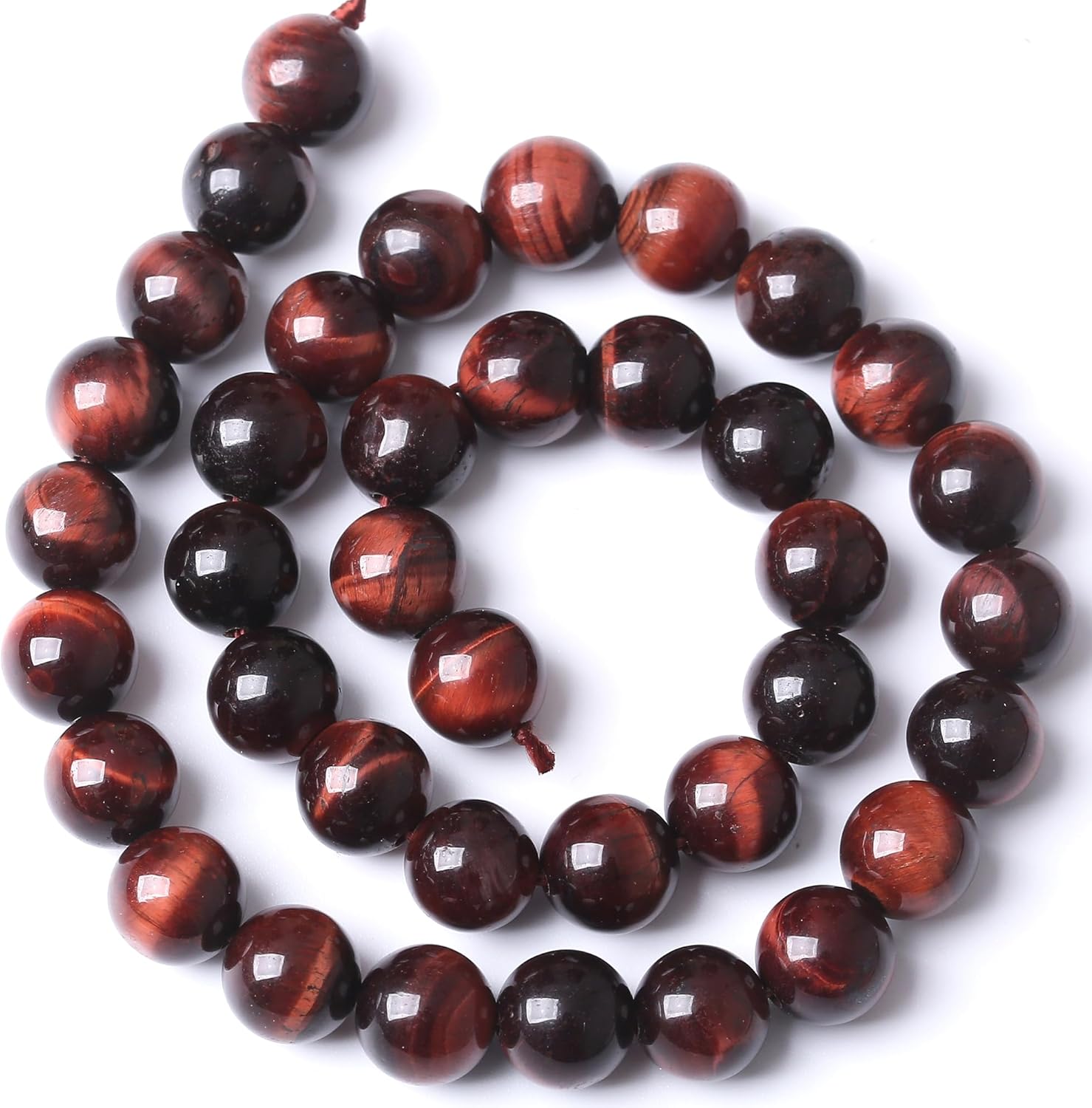 10MM Red Tiger Eye Round Loose Beads Natural Gem Beads Crystal Energy Stone Beads for Jewelry Making DIY Bracelet Necklace - Image 3