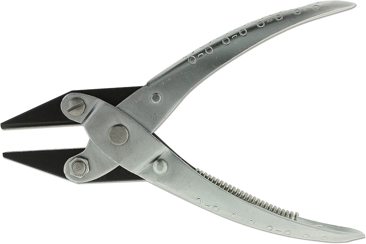 The Beadsmith Half Round/Flat Nose Parallel Pliers, 5.5 inches (140mm) Steel tool for jewelry making, with spring