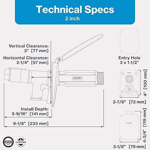 Miniatura 7 de Aquor House Hydrant V2+ - Grifo de jardín para exteriores que no genera escarcha, con conexión rápida y antisifón, 2 pulgadas, polímero gris pizarra