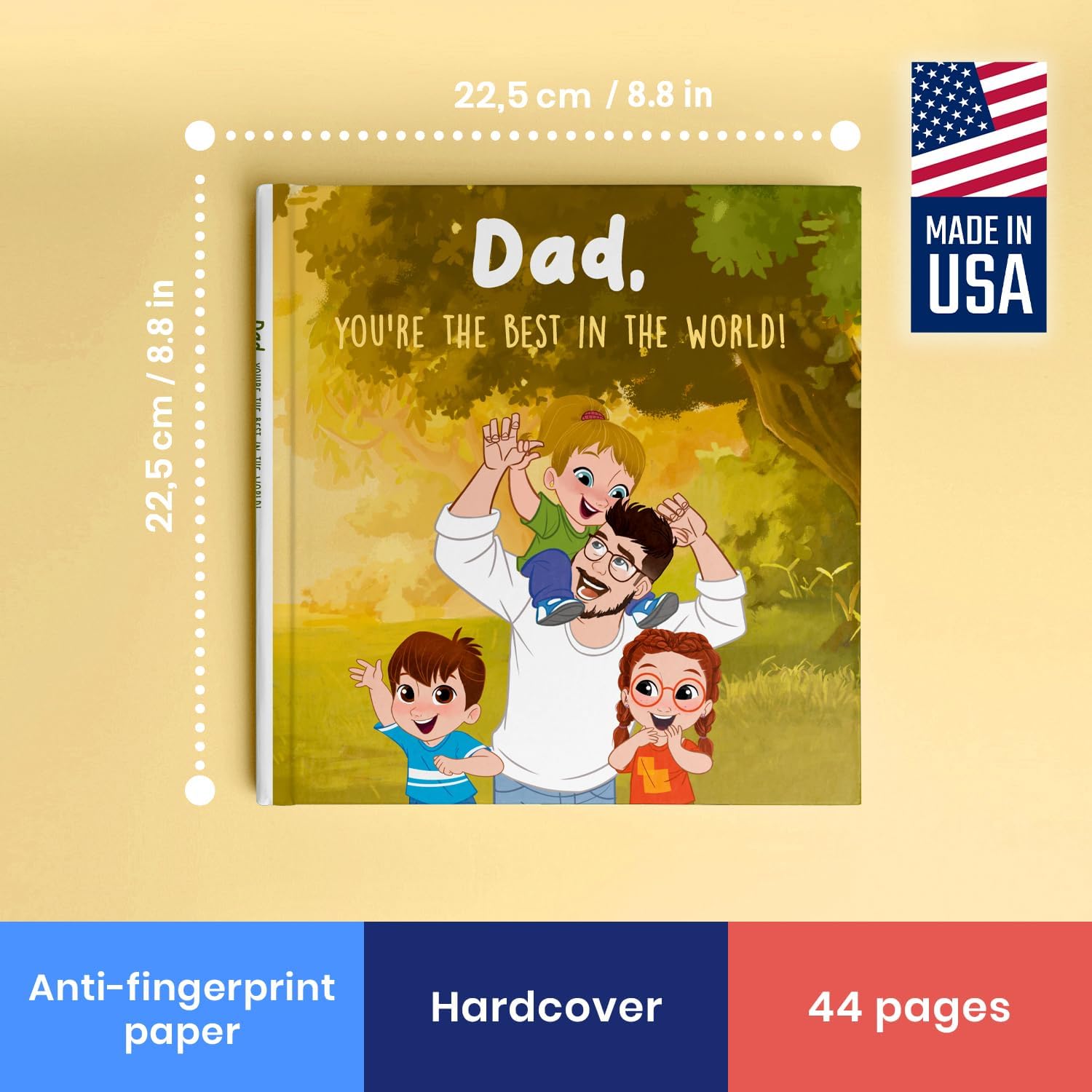 Personalized Book for Dad from Kids with Avatar and Name | “Dad, You're the Best!” | Heartfelt Gift for Father's Day