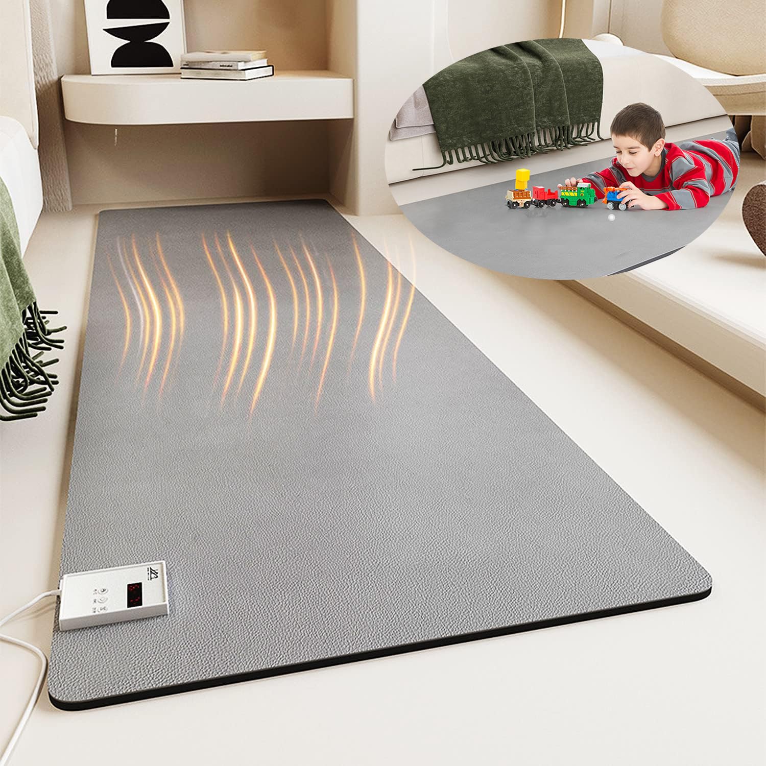 Tapis de yoga chauffant pour chambre et bureau avec température réglable