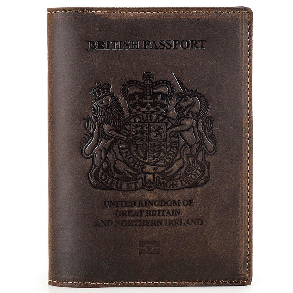 Porte-passeport britannique en cuir synthétique de haute qualité finitions soignées