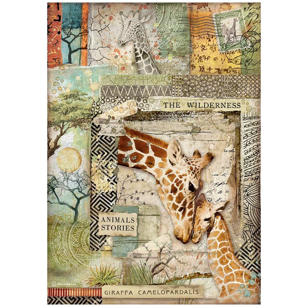 StamperiaINTER, KFT Rice Paper Pack A4 Giraffe, Multi-Coloured