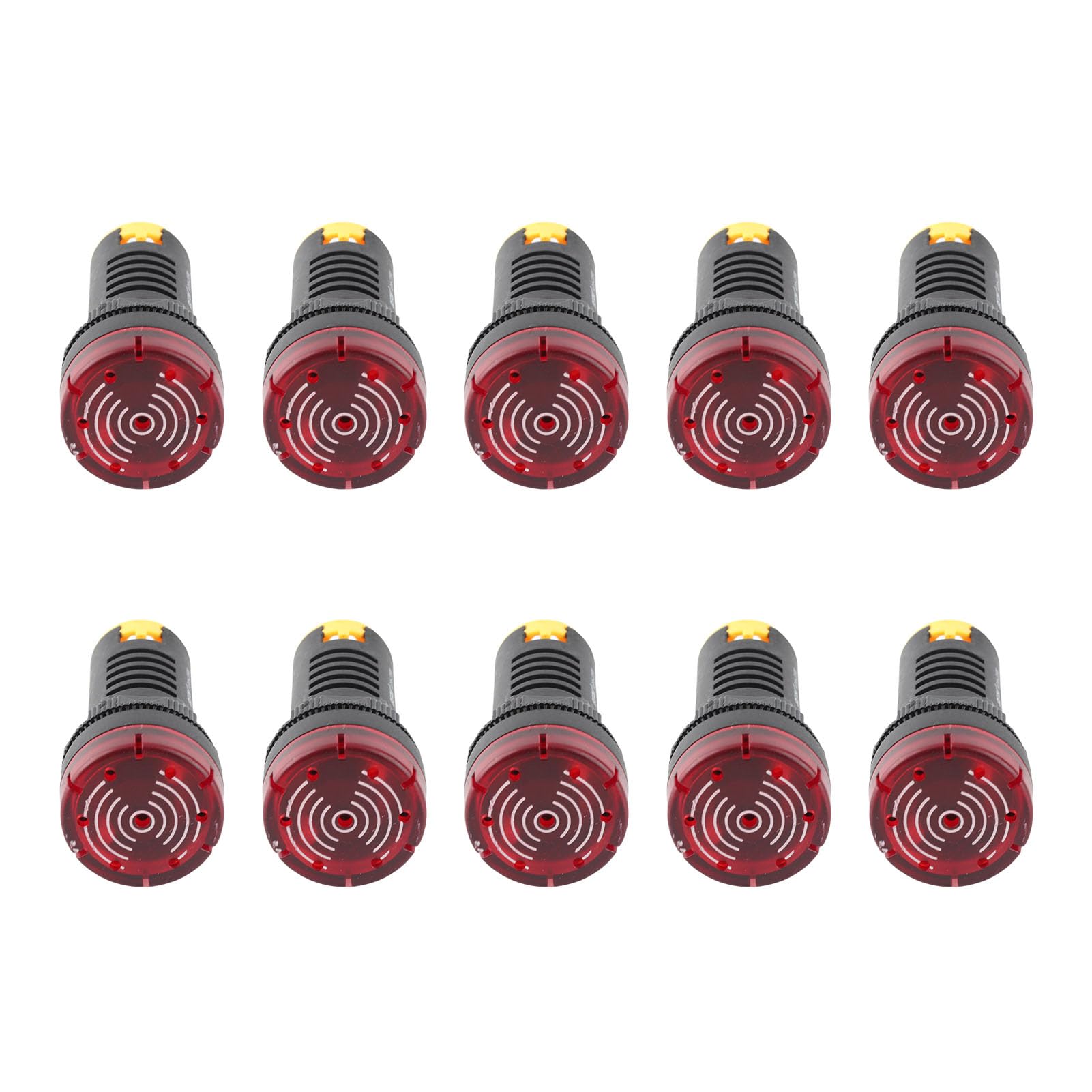 BERM® 10 Pz/Scatola LED Buzzer 22mm Diametro, AD16-22SM Indicatore luminoso rosso lampeggiante Lampada Buzzer AC / DC24V