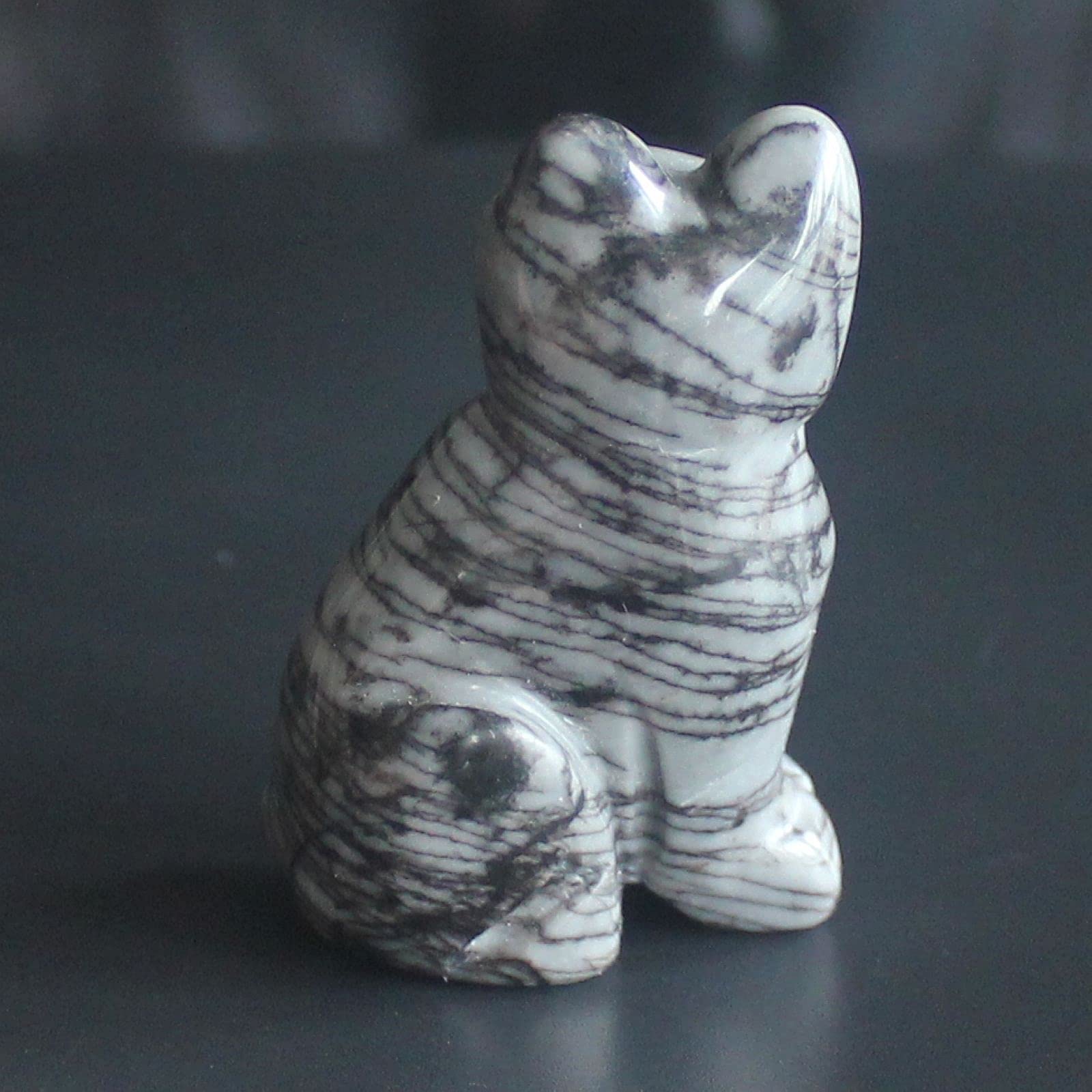 Amazon.com: 1.6'' Hand Carved Mixed Gemstone Crystal cat Figurine