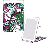 Vista 2 de Impressions Vanity Hello Kitty Touch Pad - Mini espejo de maquillaje tricolor con cubierta abatible y tira LED, espejo de tocador de viaje con Animal