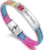 Vista 11 de JF.JEWELRY Pulsera de alerta médica para mujeres T1D T2D Pulsera de identificación de alerta médica para diabetes y epilepsia para niñas y niños