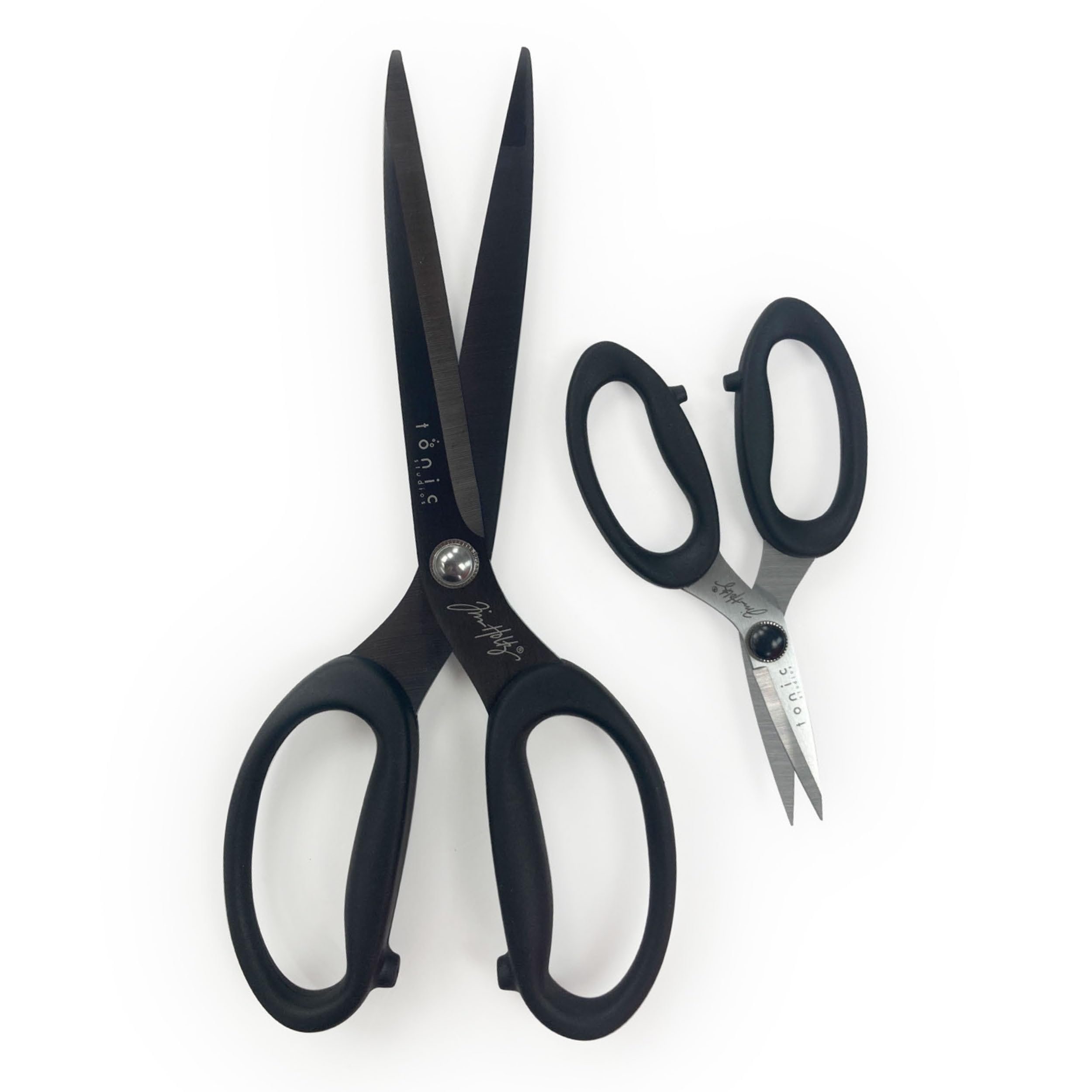 Tim Holtz Premium Scissors Bundle | 9.5" Titanium Shears & 5" Haberdashery Snip with Storage Tin