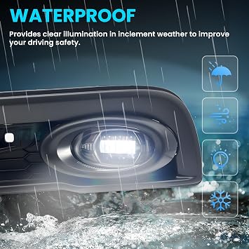 Shocklight LED Fog Lights Compatible with 2013 2014 2015 Civic Front Bumper Driving Fog Lamps with Switch and Wiring Harness Clear Lens 1Pair of Fog Lights