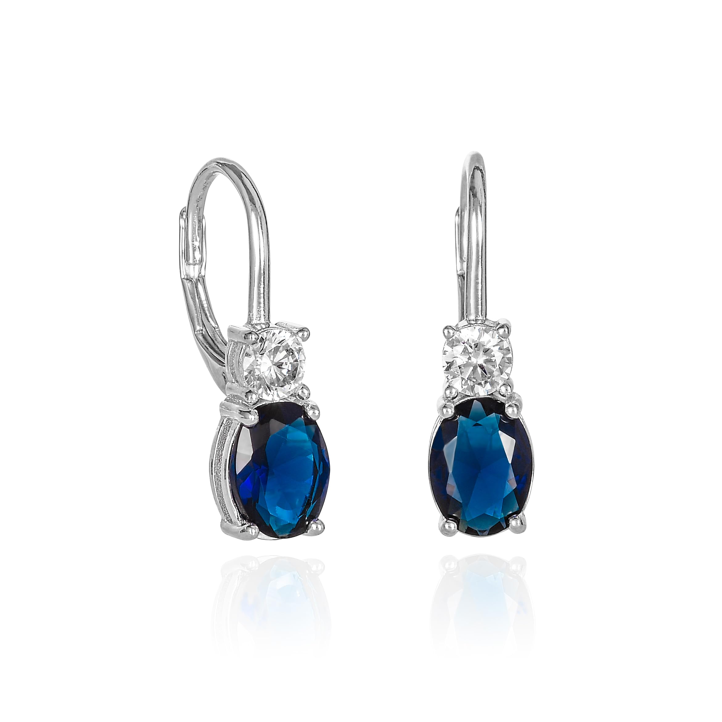 Diamond Treats 925 Sterling Silber Ohrringe für Damen und Teenager, süße Tropfenohrringe für Frauen mit grünen, blauen oder roten Zirkonia-Steinen, elegante Leverback-Ohrringe aus 925 Silber