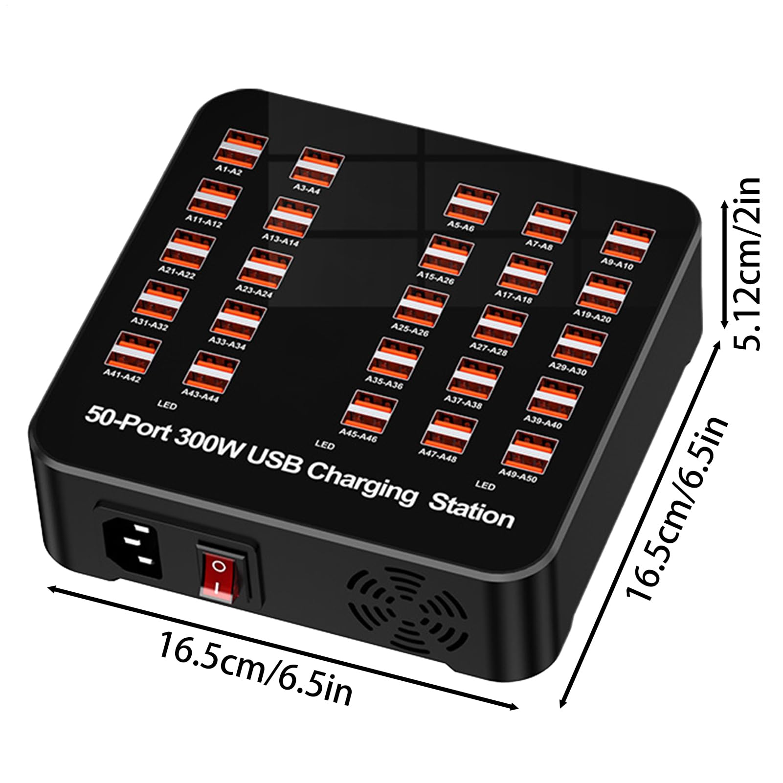 Stazione Di Ricarica Rapida USB Hub di Ricarica Multipla | Presa Intelligente per Laptop PC Smartphone Casa Ufficio Viaggio
