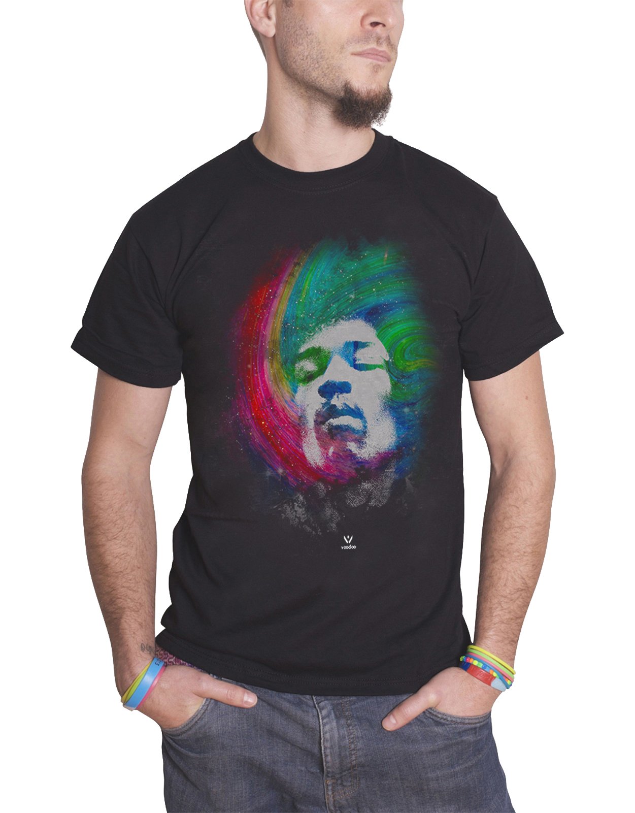 Jimi HendrixT Shirt Galaxy Portrait Official Mens Black M