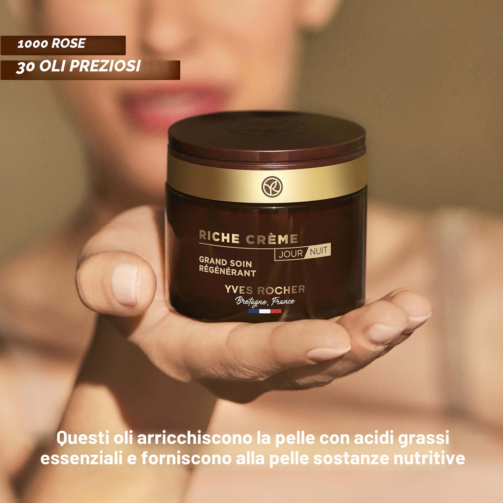 Yves Rocher, crema intensiva per la cura del viso, giorno e notte, confezione da 75 ml (etichetta in lingua italiana non garantita)Ricostruisce, rigenera, riempie le rughe.Composta da 30 oli preziosi.