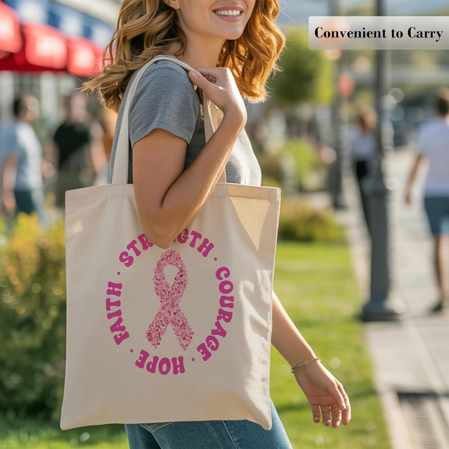 Aesthetic Inspirational Gift Tote Bag, Gifts for Grandma Mom Friend Canvas Bag with Inner Pocket - Image 2