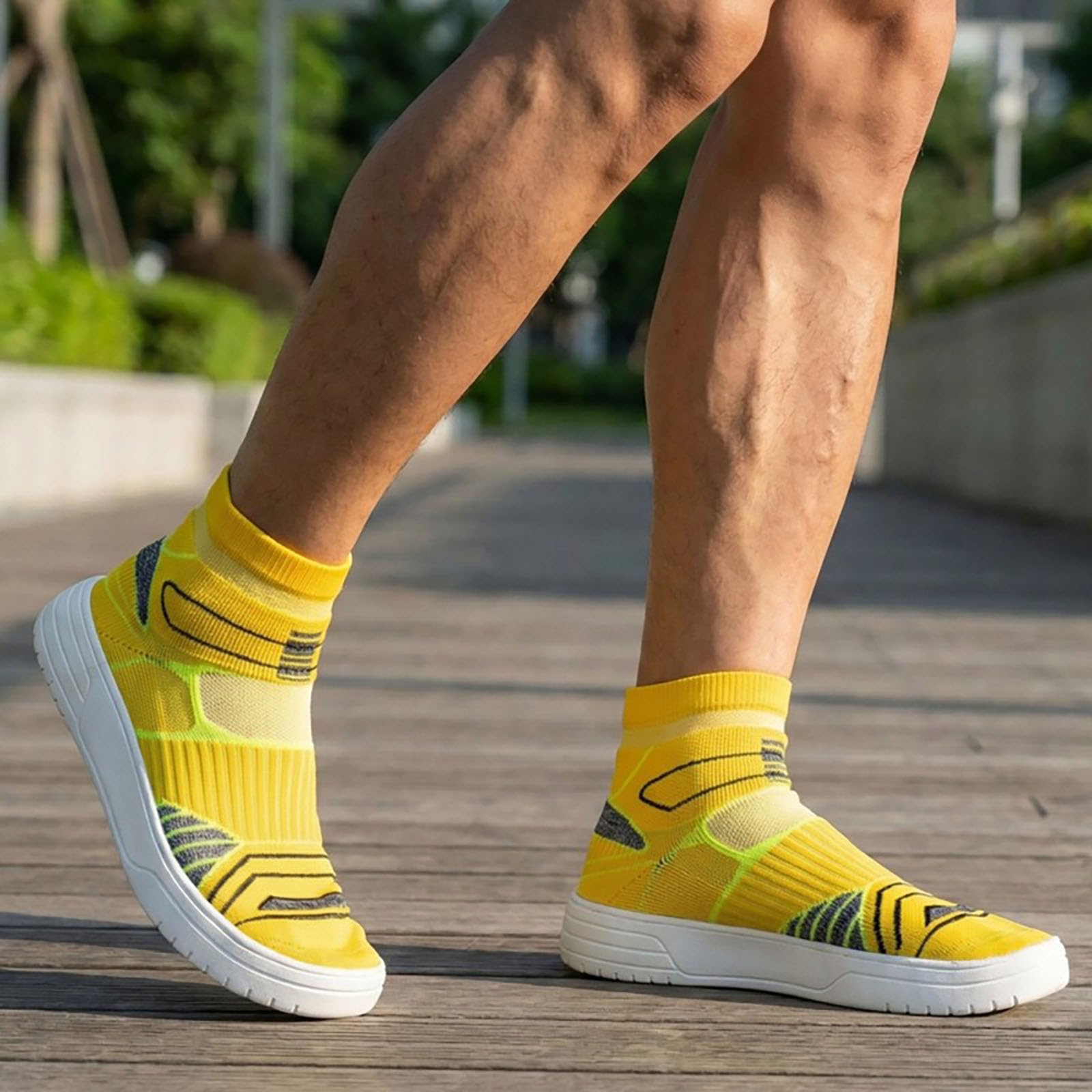 Urban Streetwear - Scarpe da ginnastica da uomo, a calza, elasticizzate, lavorate a maglia, con grafica stampata, per passeggiate in città, palestra, danza