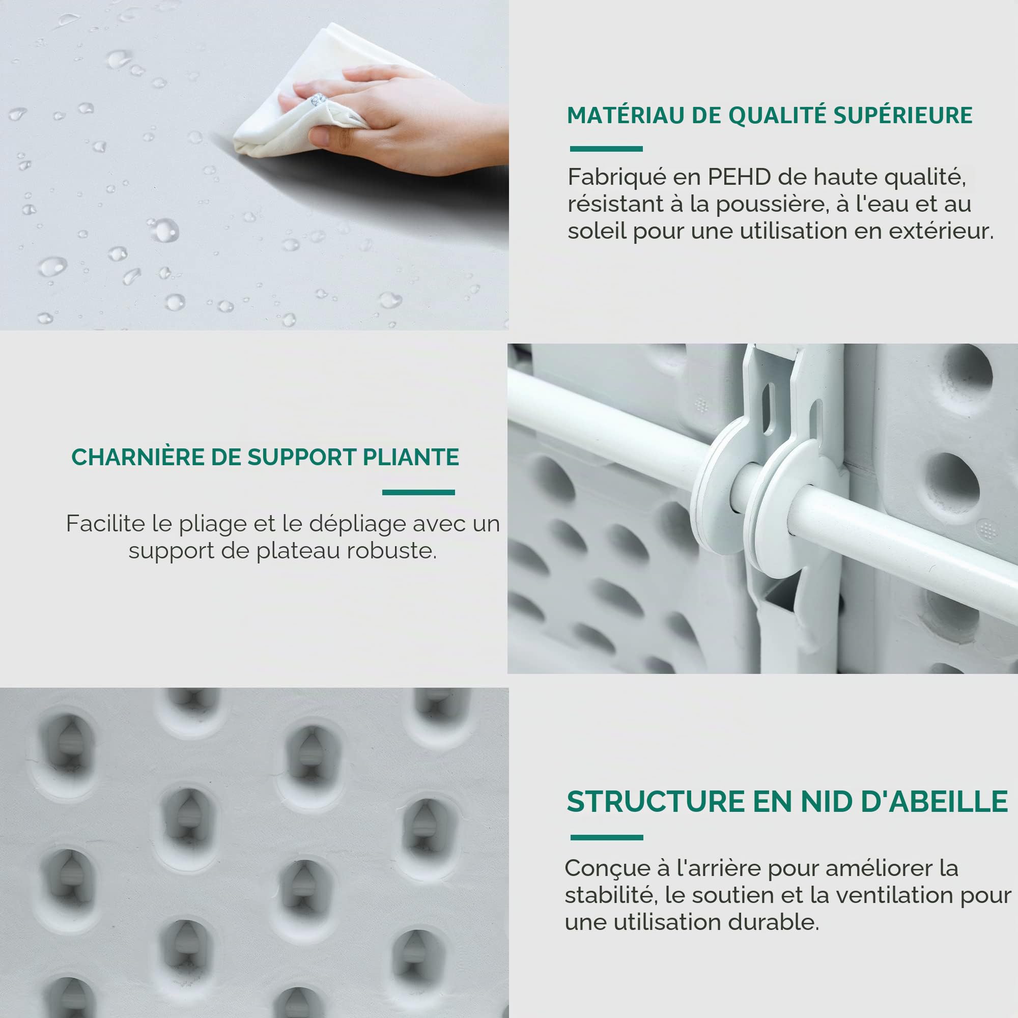 YITAHOME Table Pliante Ronde de 122 cm pour extérieur/intérieur, Table Pliante en Plastique Robuste avec Dessus de Table épais et Cadre en métal Robuste, idéale pour Les fêtes, Les Pique-niques, Le